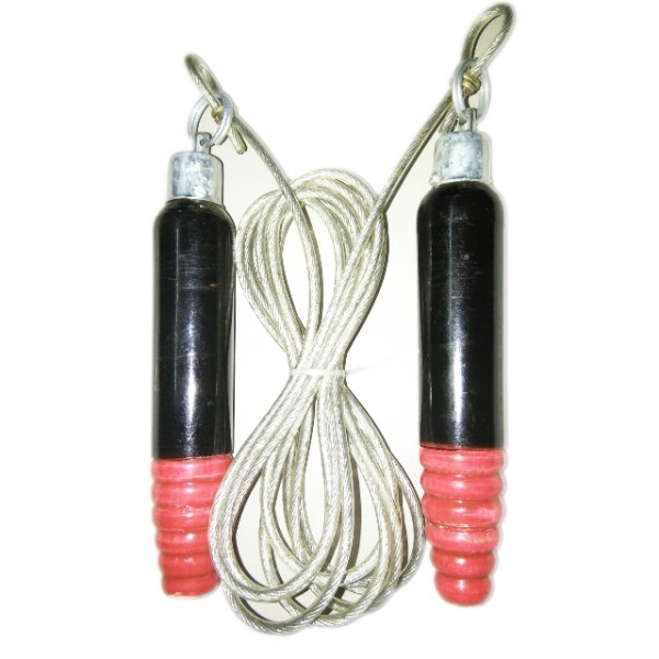 Steel Wire Skipping Rope with Wooden Handle