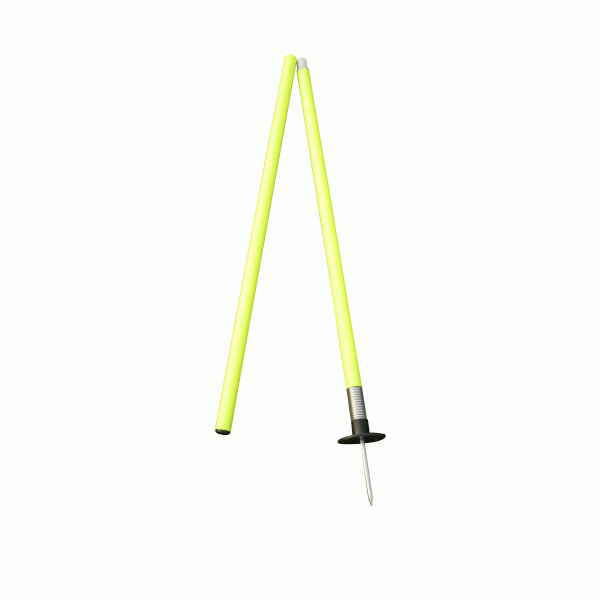 Centre Parting Slalom Pole with Collapsible Spike & Spring